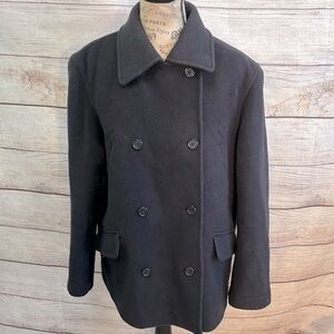 J. Crew Pea Coat Wool Cashmere Blend Double Breasted Pockets Size Medium